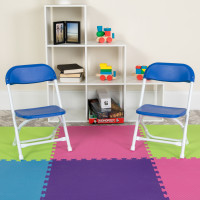Flash Furniture 2-Y-KID-BL-GG 2 Pk. Kids Blue Plastic Folding Chair